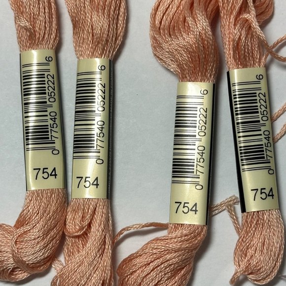 DMC Mouline Special 25 #754 Peach Embroidery 6 Strand Floss Cotton 6 Skeins - Picture 2 of 2